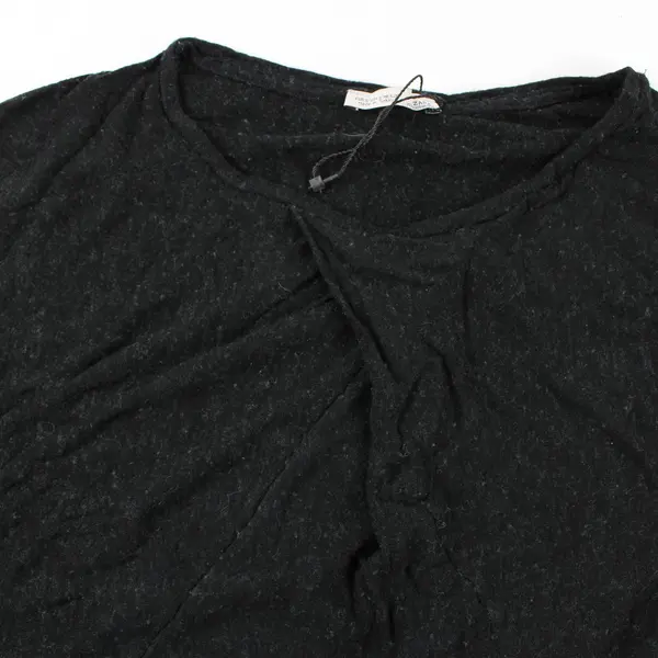 Zara Solid Black Color Long Sleeve T-Shirt Top Women's Size S