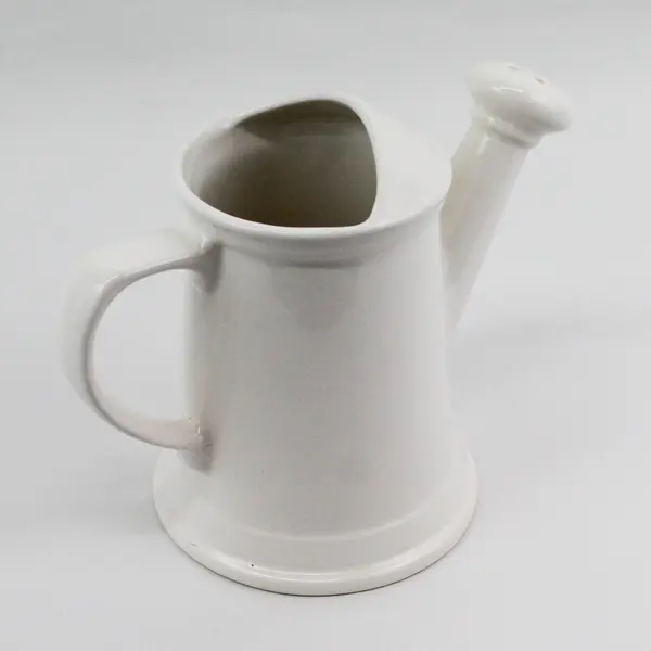 Pfaltzgraff Solid White Ceramic Watering Can  7"