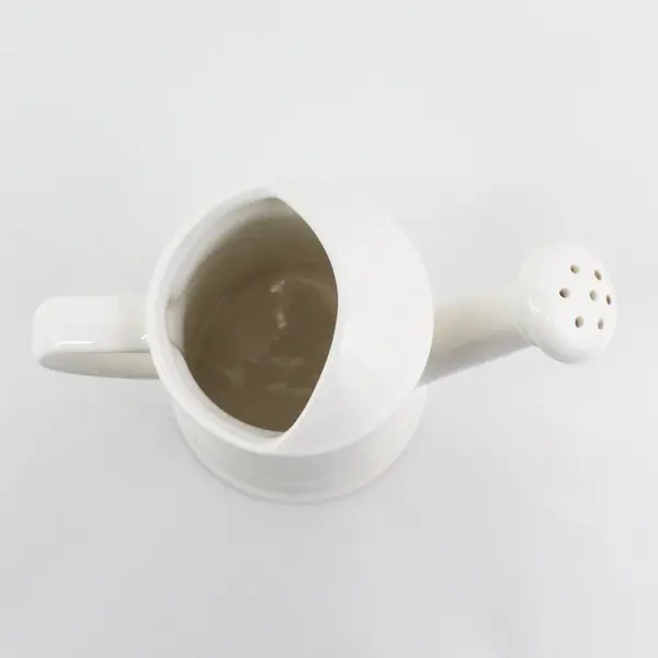 Pfaltzgraff Solid White Ceramic Watering Can  7"