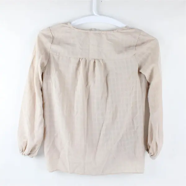 Clover + Scout Solid Beige/Mauve Color Long Sleeve Blouse Top Women's Size XS