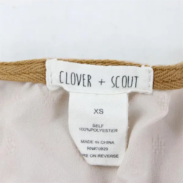 Clover + Scout Solid Beige/Mauve Color Long Sleeve Blouse Top Women's Size XS