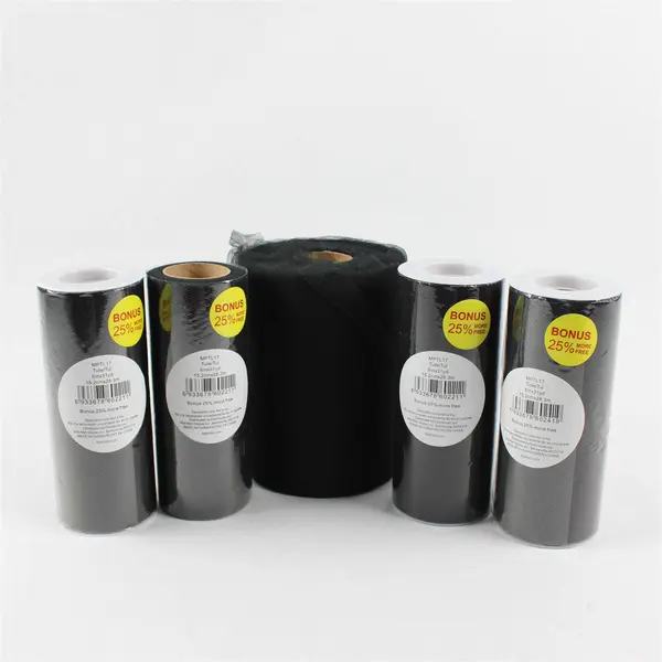 Lot of 5 Rolls Black Tulle Partially Used Craft Material