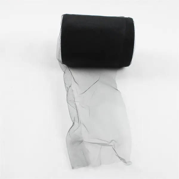 Lot of 5 Rolls Black Tulle Partially Used Craft Material