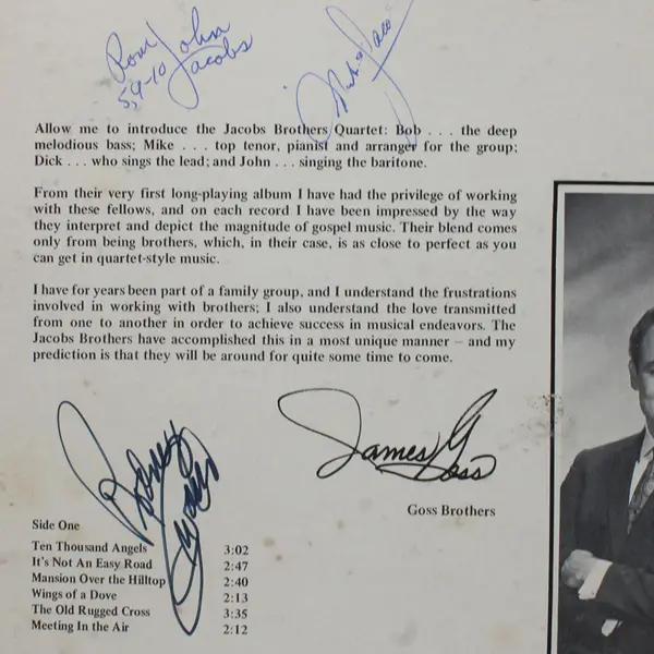 Jacobs Brothers Style Country Gospel Favorites 12" Vinyl Record