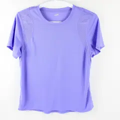 Avia Solid Purple Color Short Sleeve Activewear Top Women's Size XL (16-18)