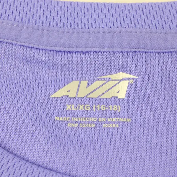Avia Solid Purple Color Short Sleeve Activewear Top Women's Size XL (16-18)