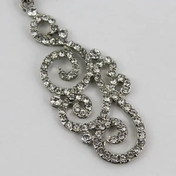 Pair of Swirl Silver-Tone Dangle Pierced Earrings