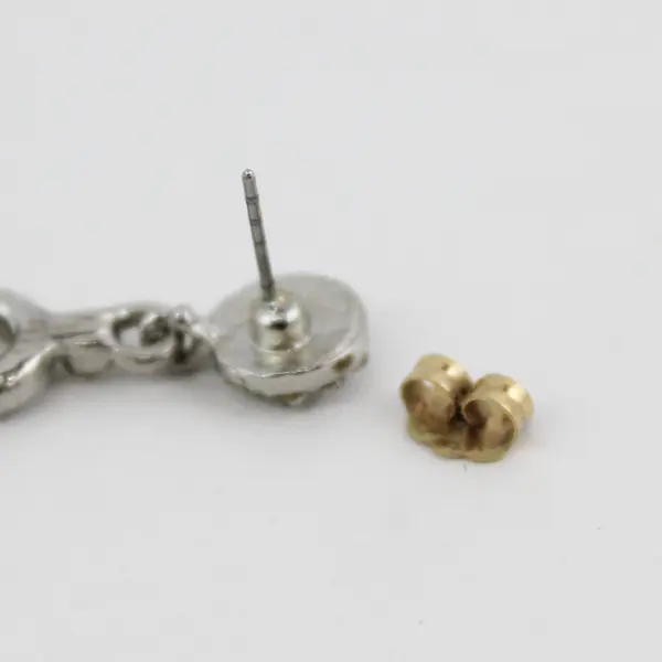 Pair of Swirl Silver-Tone Dangle Pierced Earrings