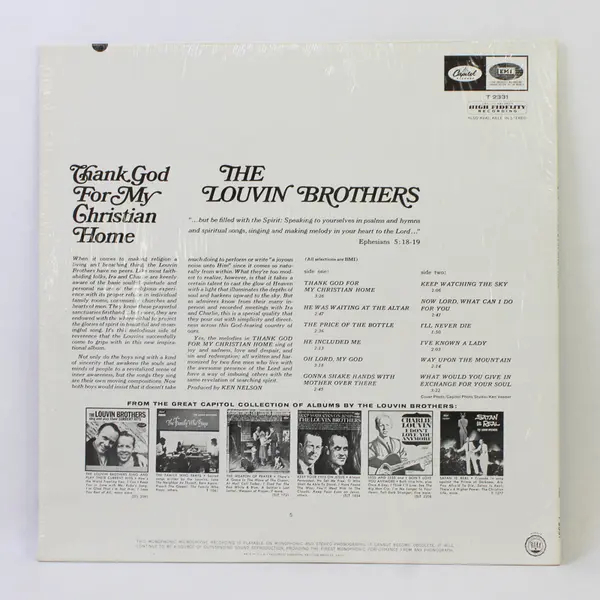  Louvin Brothers  "Thank God For My Christian Home" 12" Vinyl Record