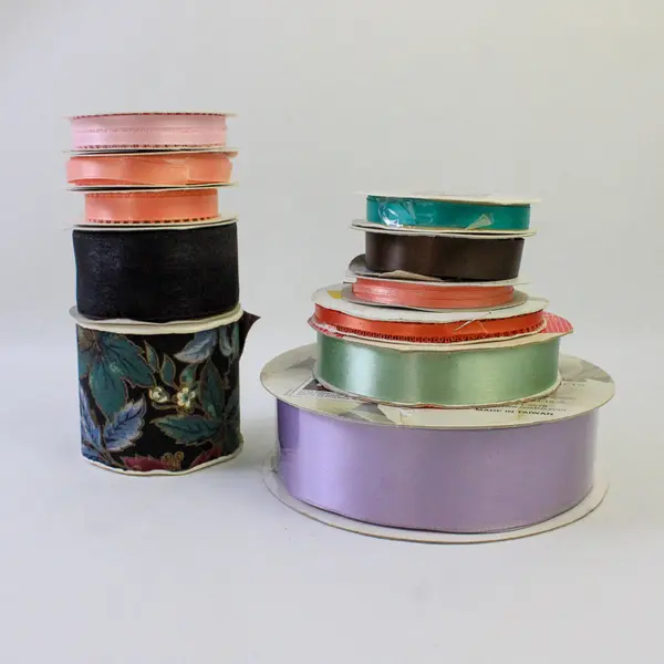 Mixed Lot of Ribbon Various Colors Partially Used