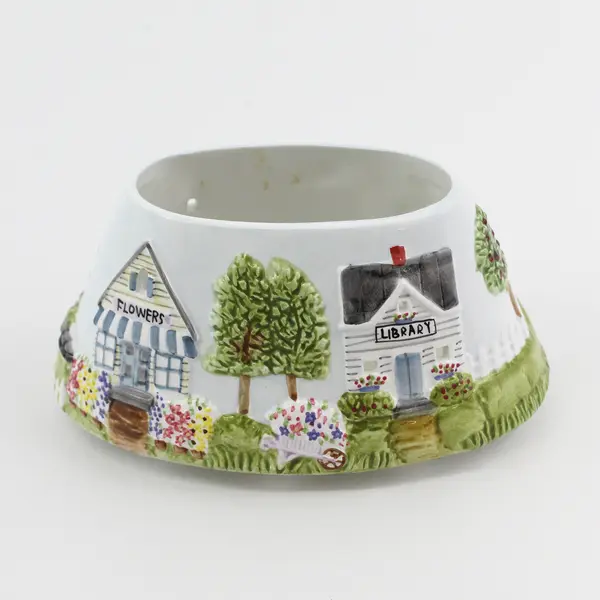 Oval Ceramic Yankee Candle Our Town Jar Candle Shade Topper 