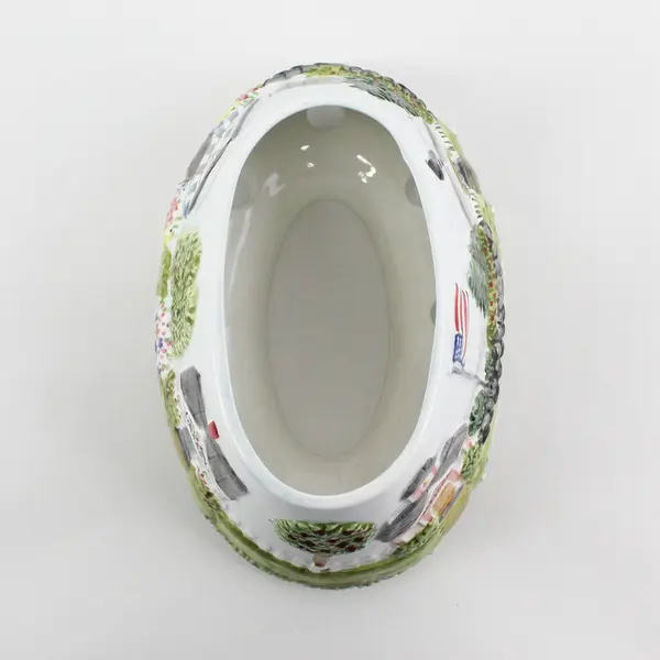 Oval Ceramic Yankee Candle Our Town Jar Candle Shade Topper 