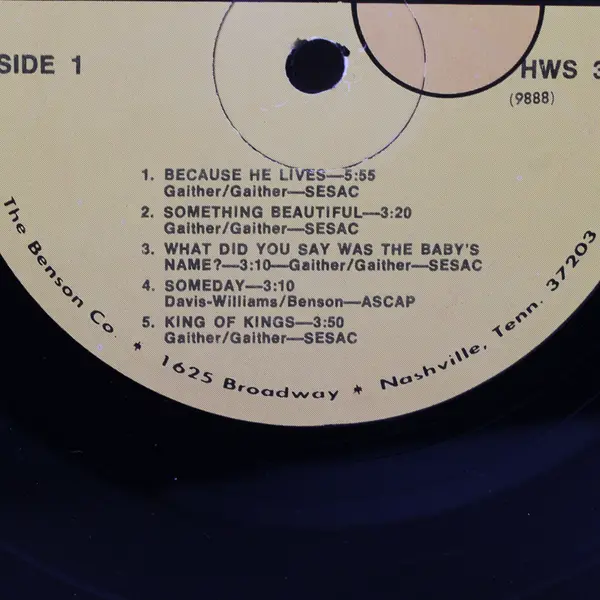 The Bill Gaither "Trio Because He Lives" 12" Vinyl Records