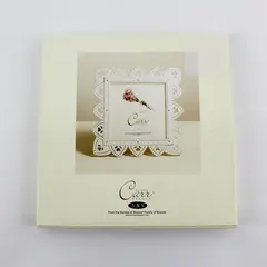 Carr Giverney Metals White 5x5 Photo Frame Pierced Floral Edge NIB