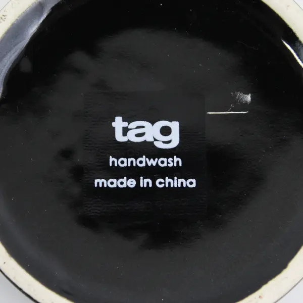 2 Tag Black Ceramic Jars With Lids 3.5"