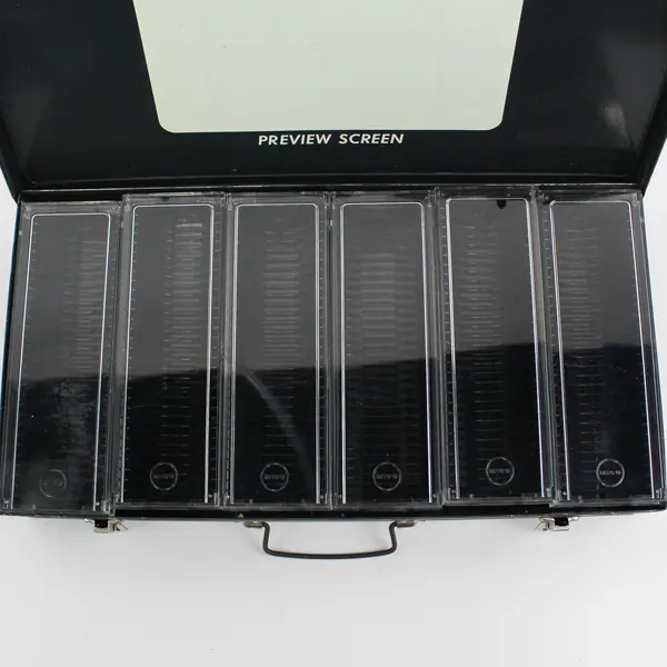  Metal Mico Slide Tray Chest with 6 Tray Boxes That Hold 30 Slides Each
