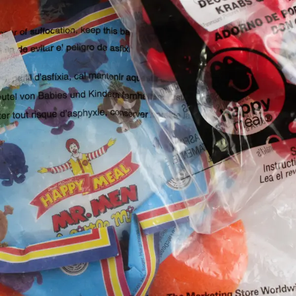 Lot of 2 McDonald's Toys Sir Pinch-a-Lot Crab & Mr. Men - New