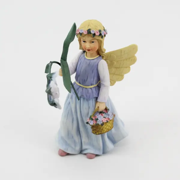 3 Demdaco Wildflower Angel Figurines Sweet Pea Forget Me Not Lily of the Valley