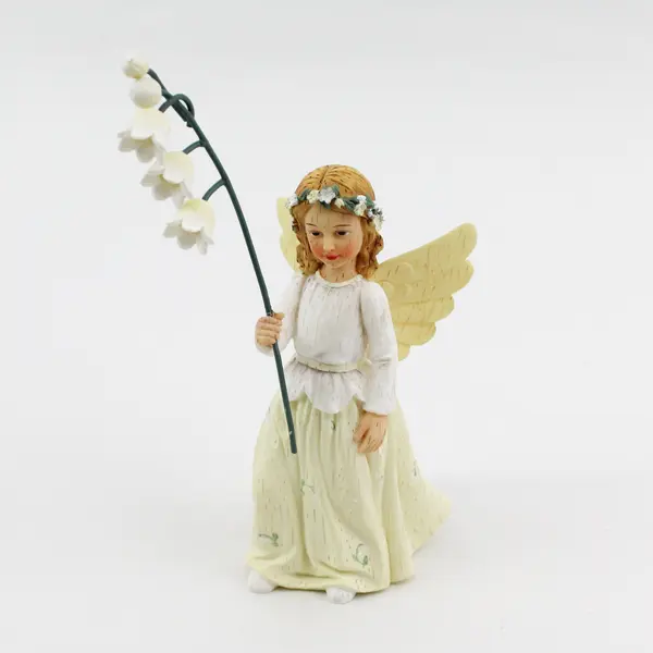 3 Demdaco Wildflower Angel Figurines Sweet Pea Forget Me Not Lily of the Valley