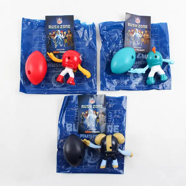 Lot of 3 McDonald's NFL Rusher Figures Dolphins Rams Chiefs - New