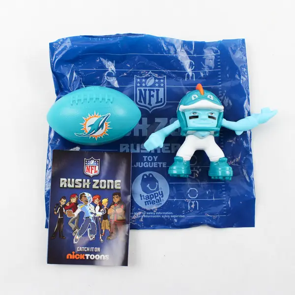 Lot of 3 McDonald's NFL Rusher Figures Dolphins Rams Chiefs - New