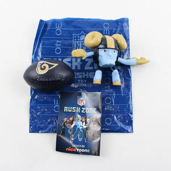 Lot of 3 McDonald's NFL Rusher Figures Dolphins Rams Chiefs - New