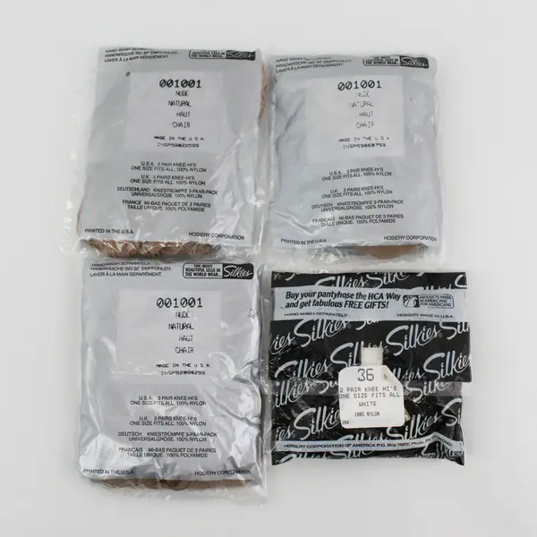 Lot of 4 Packs of Silkies Knee Hi's 11 Pairs Total Nude/Natural