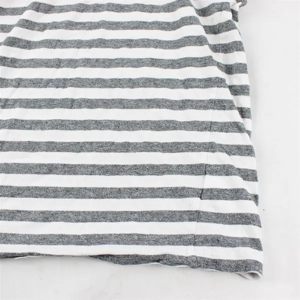 H&M Gray/White Horizontal Striped Short Sleeve Basic T-Shirt Women's Size S