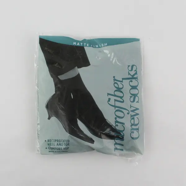 Lot of 2 Packs Silkies Microfiber Crew Socks, Navy and Brown 2004 New 