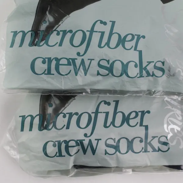 Lot of 2 Packs Silkies Microfiber Crew Socks, Navy and Brown 2004 New 