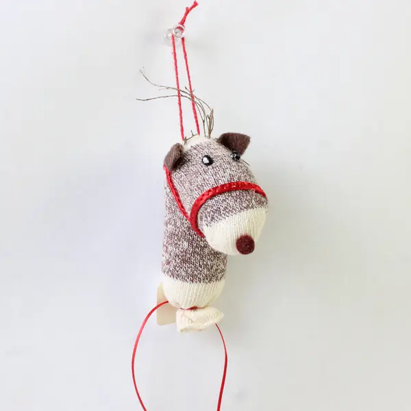 Lot of 11 Sock Reindeer Ornaments FLAWED Parts Repair Upcycle