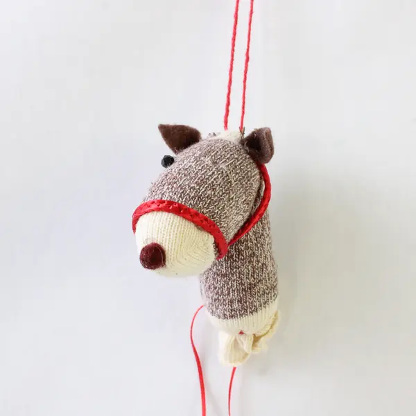 Lot of 11 Sock Reindeer Ornaments FLAWED Parts Repair Upcycle