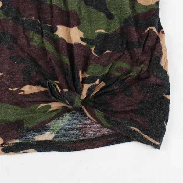 Occasion Green Camo Pattern Short Sleeve T-Shirt Top Women's Size XS