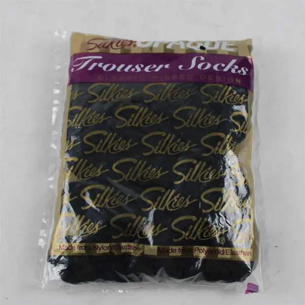 Lot of 3 Packs of Silkies Opaque Trouser Socks, Ribbed Black, Navy and Cream