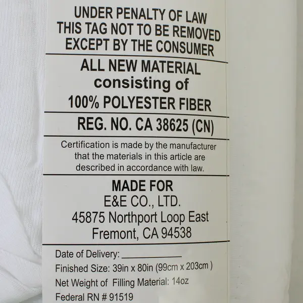 Sleep Philosophy E & E Co Solid White Color Mattress Pad Twin XL 100% Polyester