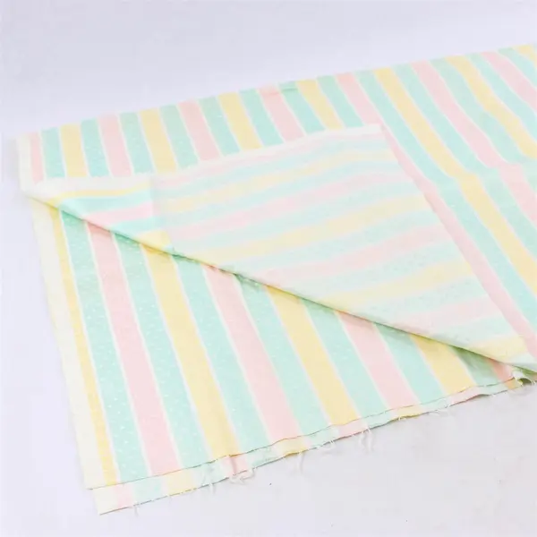 Pastel Stripes Polished Cotton Fabric 3/4 Yard 52" Wide Sewing Quilting