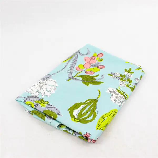 Floral Polished Cotton Fabric Teal 2 Yds x 36in Quilting Apparel Crafts