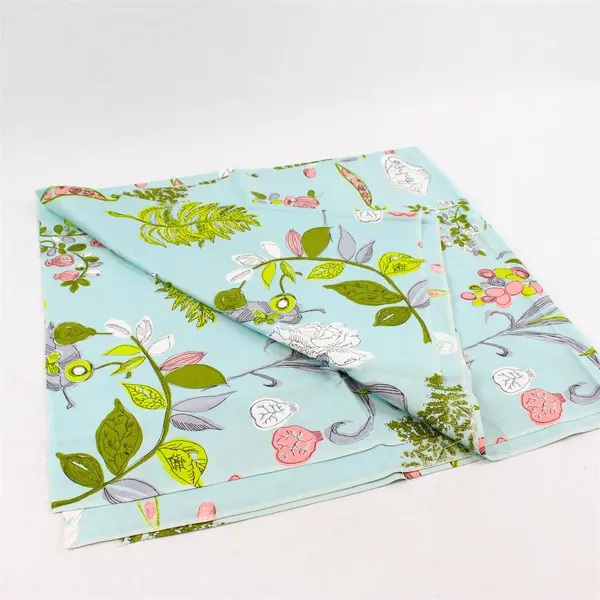 Floral Polished Cotton Fabric Teal 2 Yds x 36in Quilting Apparel Crafts