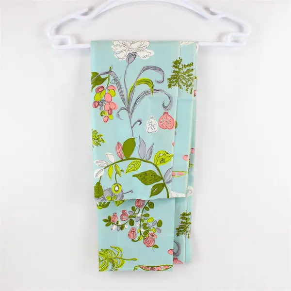 Floral Polished Cotton Fabric Teal 2 Yds x 36in Quilting Apparel Crafts