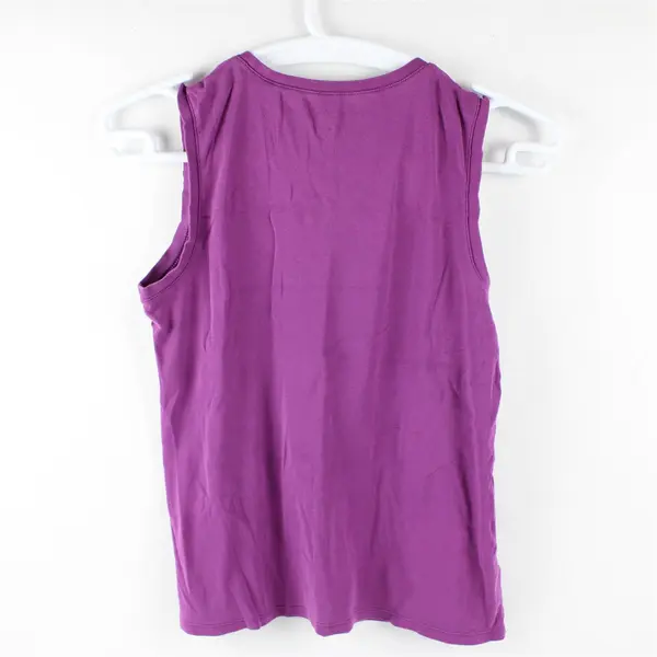 Eddie Bauer Solid Purple Color Sleeveless T-Shirt Top 100% Cotton Women's Size L