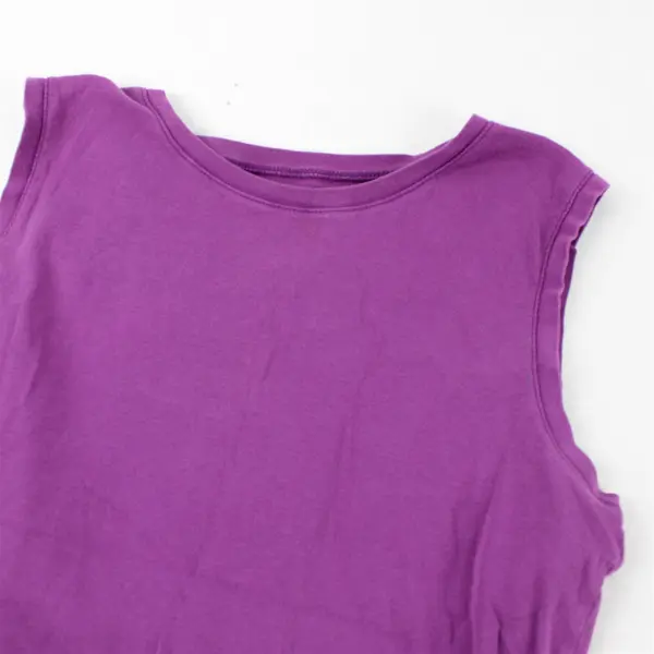 Eddie Bauer Solid Purple Color Sleeveless T-Shirt Top 100% Cotton Women's Size L