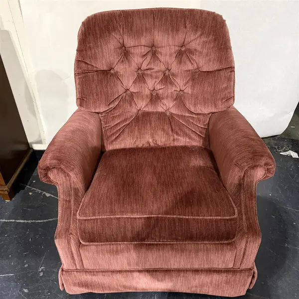 Vintage La-Z-Boy Pinkish/Red Swivel Upholstered Arm Chair- Local Pickup Only