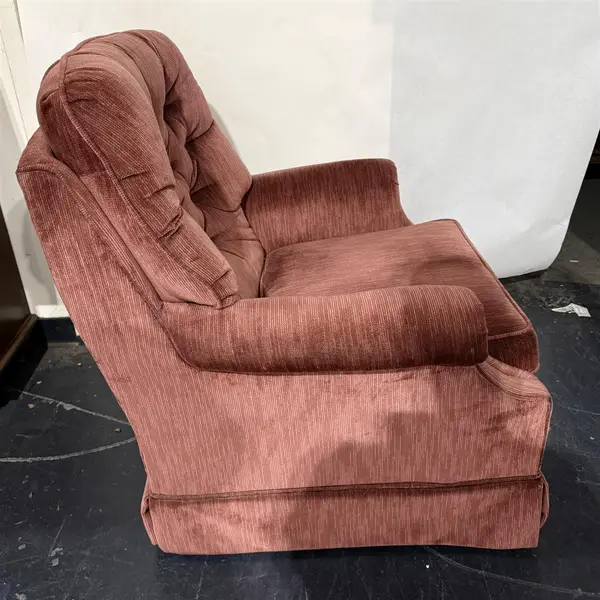 Vintage La-Z-Boy Pinkish/Red Swivel Upholstered Arm Chair- Local Pickup Only