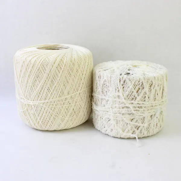 Lot of 2 Small Skeins of White Acrylic Yarn 