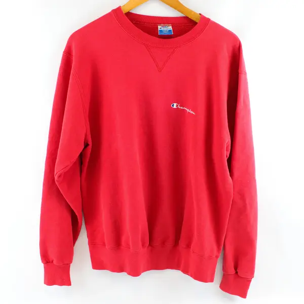 Champion Men's Large Red Embroidered Crewneck Sweatshirt Made in Mexico