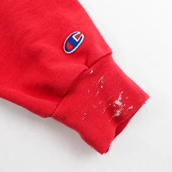 Champion Men's Large Red Embroidered Crewneck Sweatshirt Made in Mexico