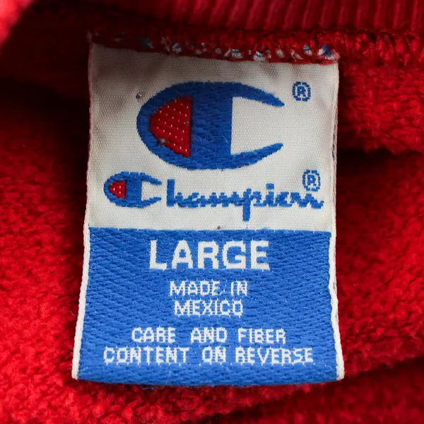 Champion Men's Large Red Embroidered Crewneck Sweatshirt Made in Mexico