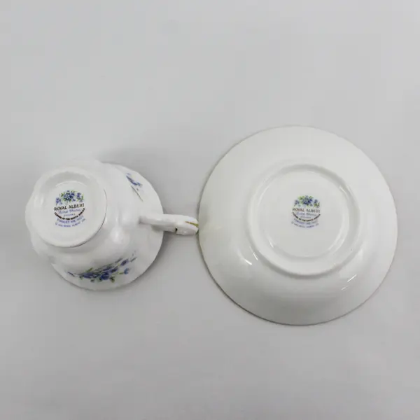 1970 Royal Albert Flower of the Month Teacup & Saucer JULY Blue Forget-Me-Not