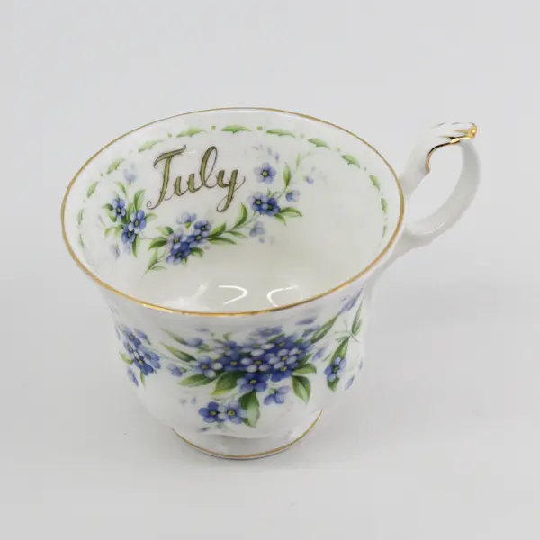 1970 Royal Albert Flower of the Month Teacup & Saucer JULY Blue Forget-Me-Not