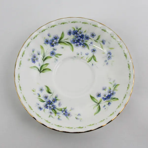 1970 Royal Albert Flower of the Month Teacup & Saucer JULY Blue Forget-Me-Not